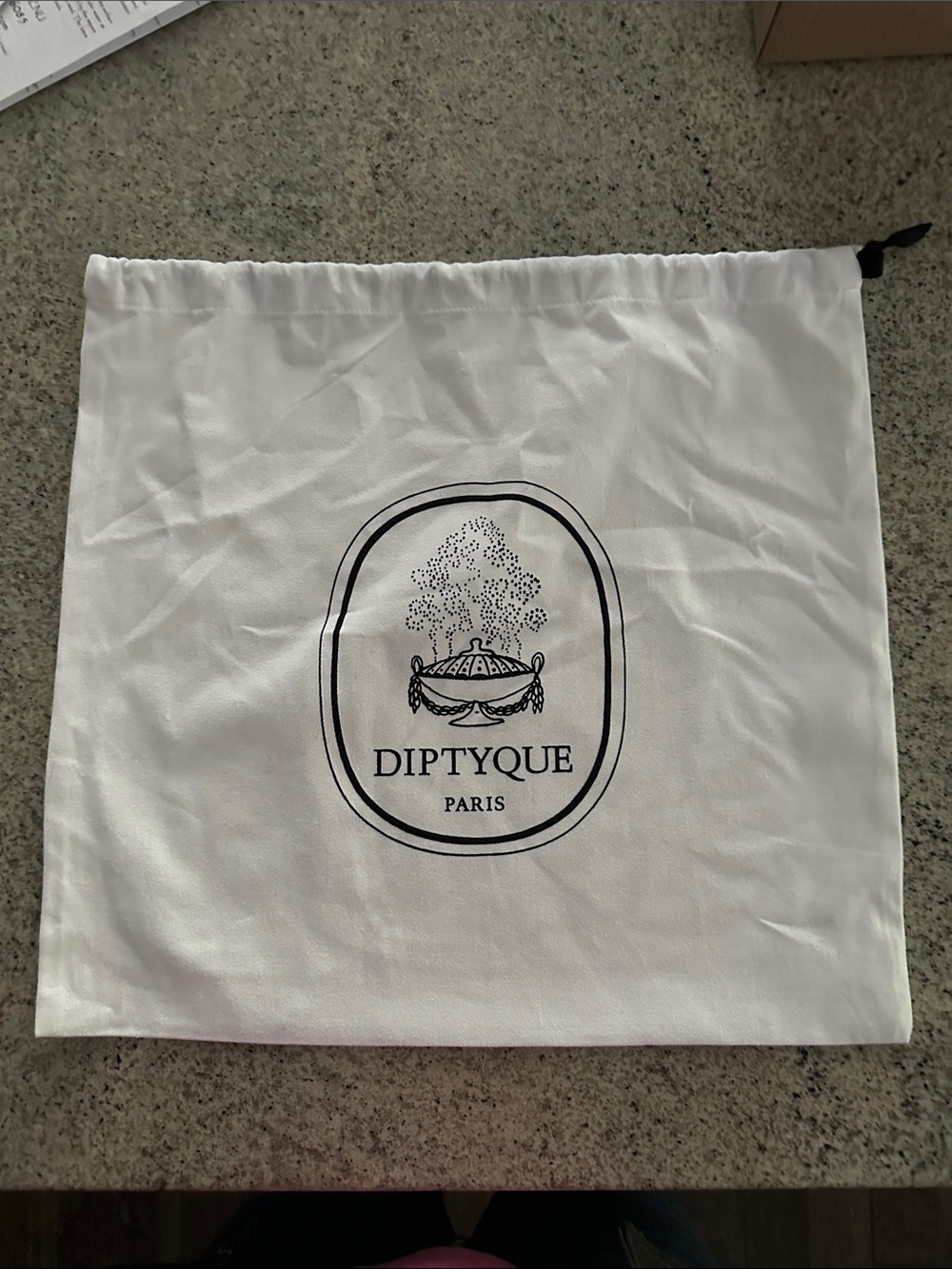 diptyque White Drawstring Logo Dust Bag
